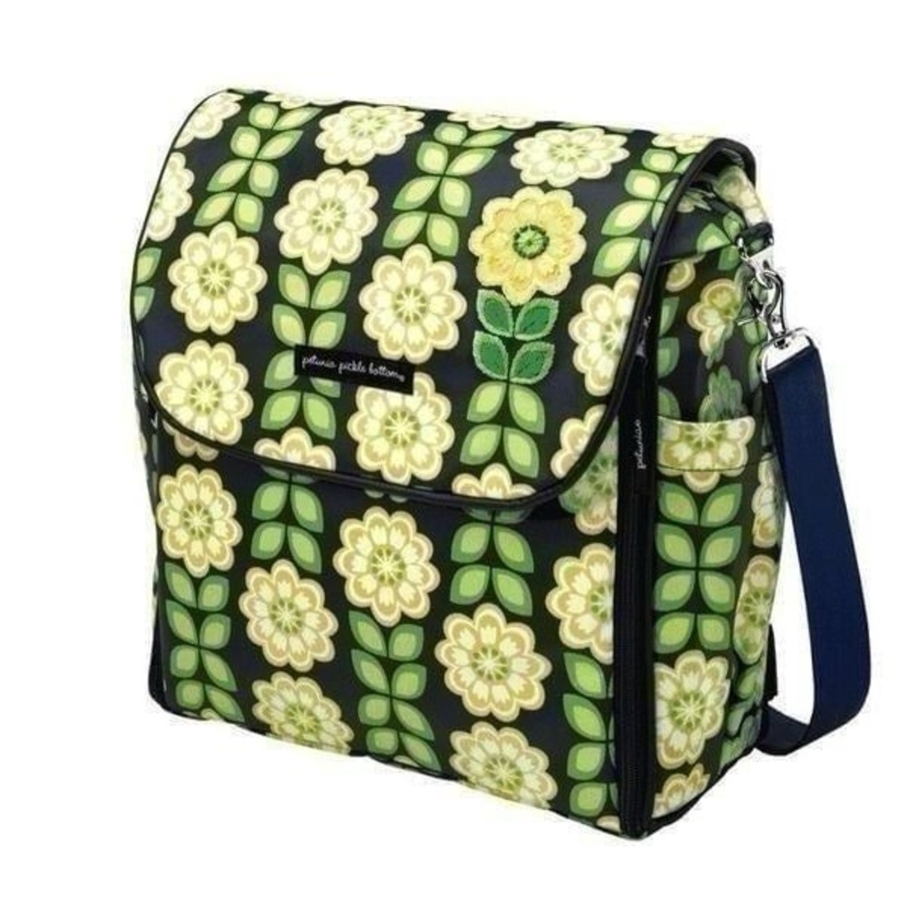 Petunia Pickle Bottom Floral Baby Bag - Black and Yellow